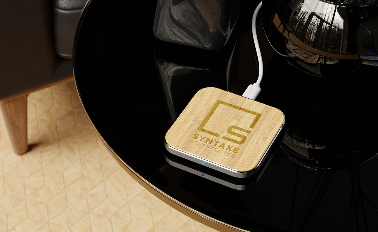 Savanna - Propagační bezdrátová nabíjecí podložka z bambusu gallery thumbnail