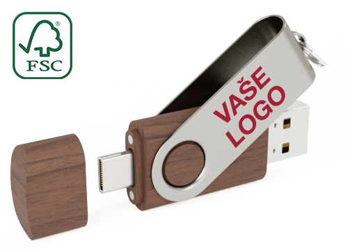 Twister Go Wood - Potisk Flash Disk USB-C